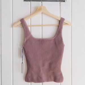Babaton Sculpt Knit Tank - Rib-knit tank top XS